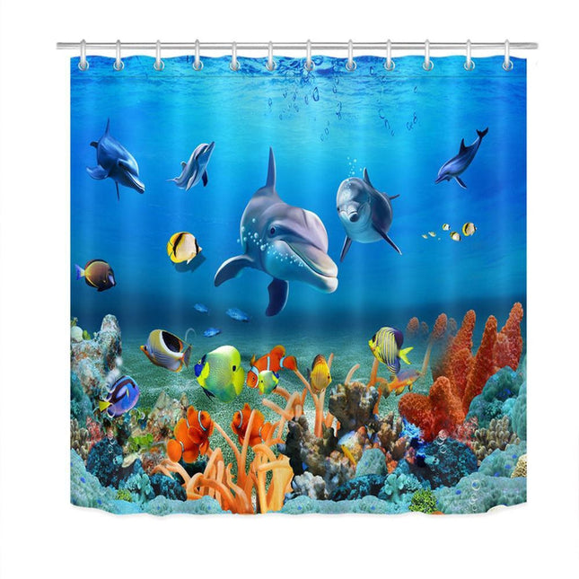 Duschvorhang Unterwasserwelt mit Delfinen