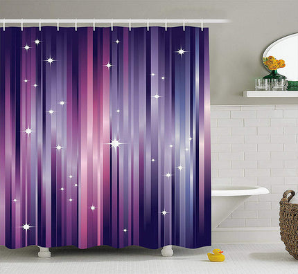 Duschvorhang mit Streifen in Aubergine