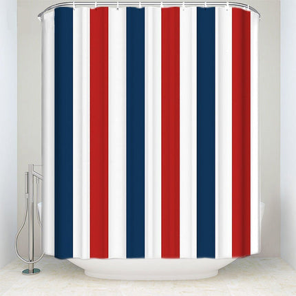 Duschvorhang gestreift in blau weiß rot