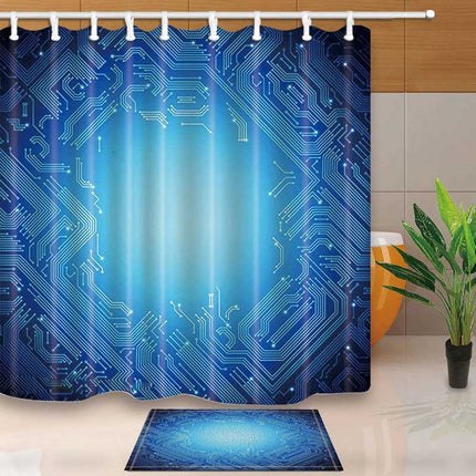 Duschvorhang mit elektrischem Leiterplatten Design