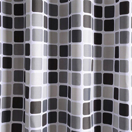 Duschvorhang kariert in Grau Schwarz