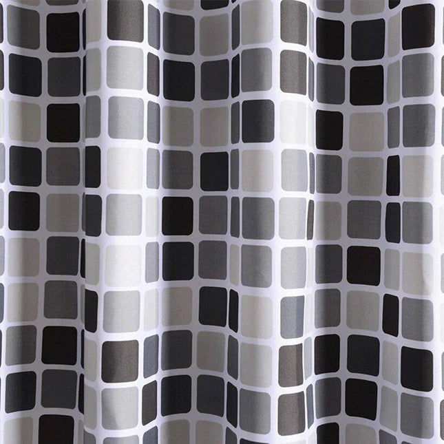 Duschvorhang kariert in Grau Schwarz