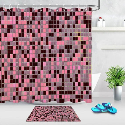 Duschvorhang Mosaik Design in Rosa