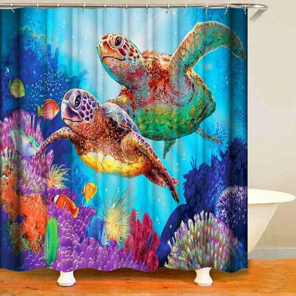 Duschvorhang Meeresschildkröten im bunten Riff