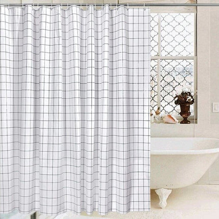 Duschvorhang Skandi Design mit Gittermuster