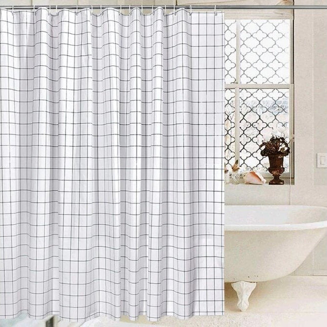Duschvorhang Skandi Design mit Gittermuster