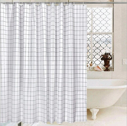 Duschvorhang Skandi Design mit Gittermuster