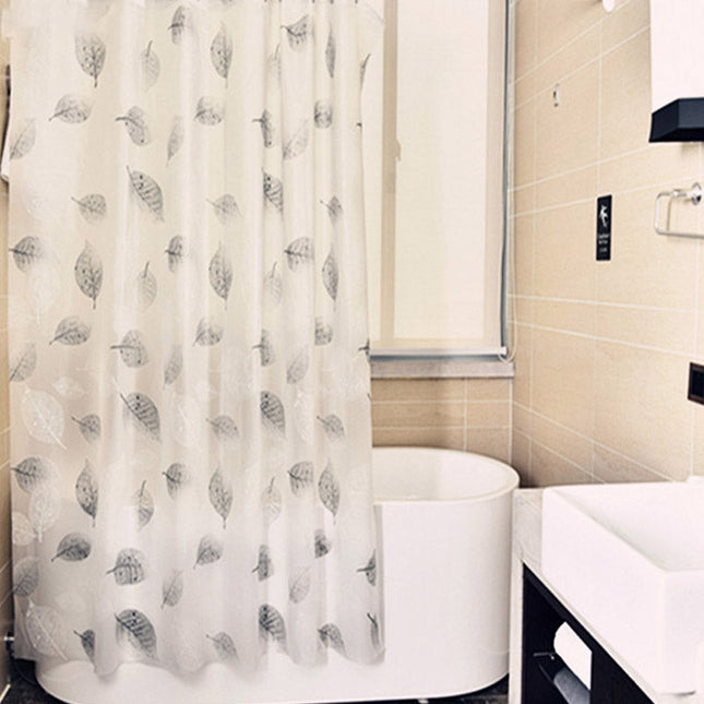 Skandinavischer Duschvorhang mit dezentem Blattmotiv