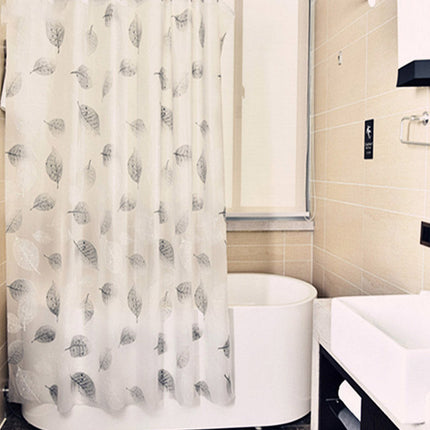 Skandinavischer Duschvorhang mit dezentem Blattmotiv