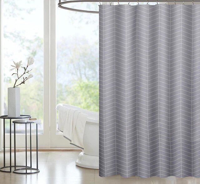 Stoff Duschvorhang Anti-Schimmel Fischgrätmuster