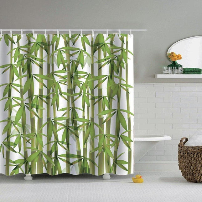 Transparenter Duschvorhang mit Bambus Motiv