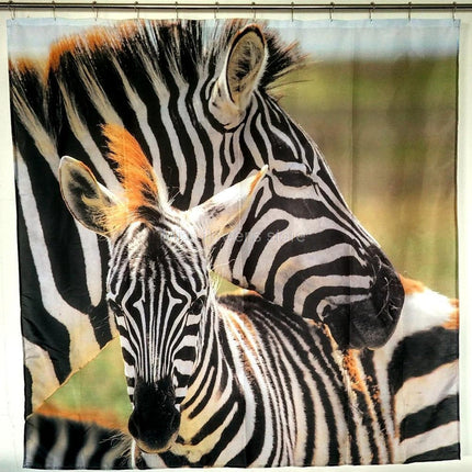Duschvorhang mit Zebra und Baby