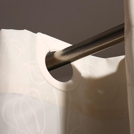 Duschvorhang floral gemustert in hellbeige