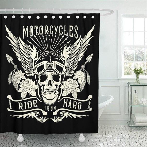 Duschvorhang Biker Totenkopf Motorcycles Design