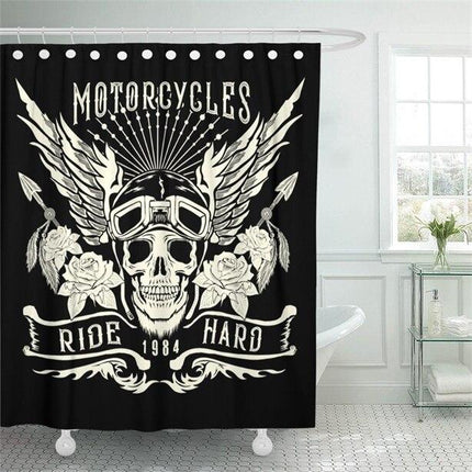 Duschvorhang Biker Totenkopf Motorcycles Design