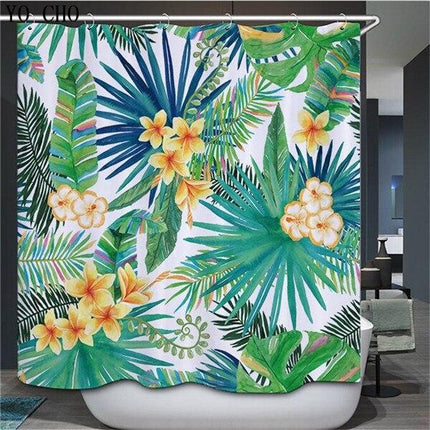 Tropischer Duschvorhang in Blau Grün
