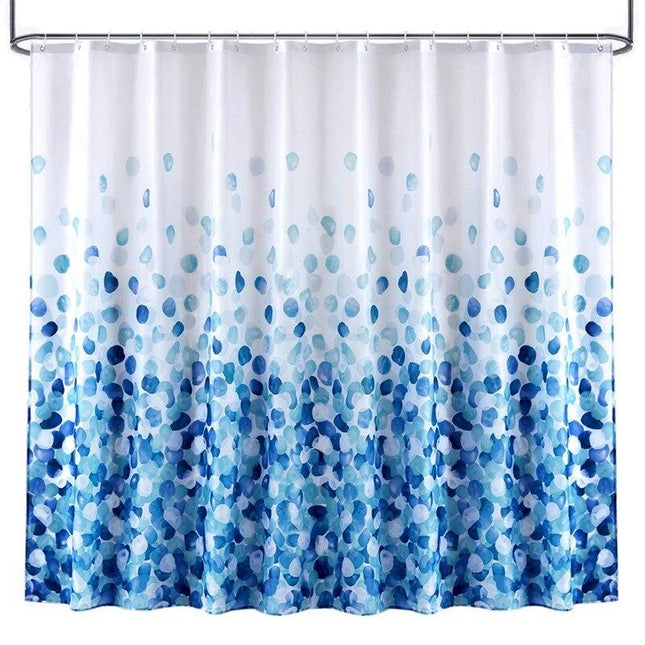 Duschvorhang mit blauen Punkten Design