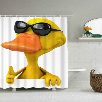 Duschvorhang coole Ente mit Sonnenbrille
