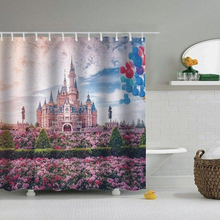 Duschvorhang Märchenschloss für Kinderzimmer Bad