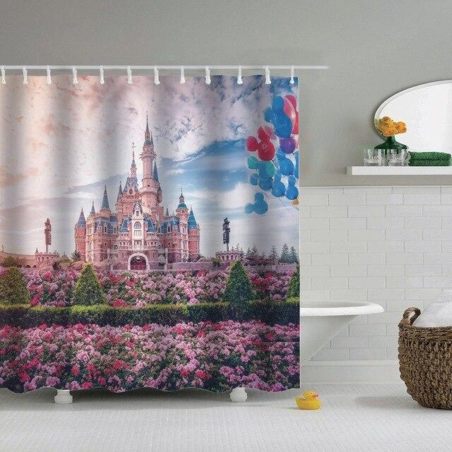 Duschvorhang Märchenschloss für Kinderzimmer Bad