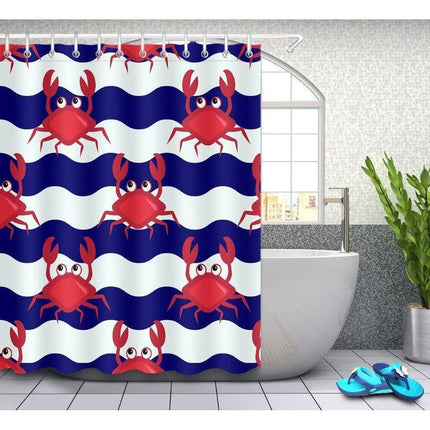 Maritimer Duschvorhang mit roten Krabben
