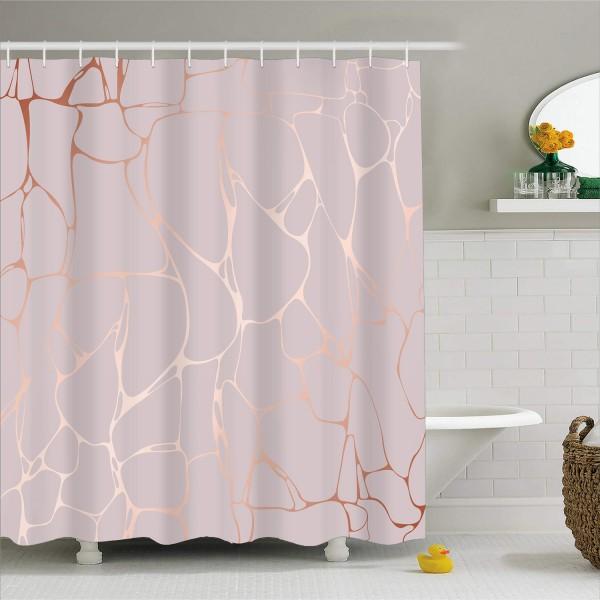 Moderner Duschvorhang in Kupfer Marmoroptik