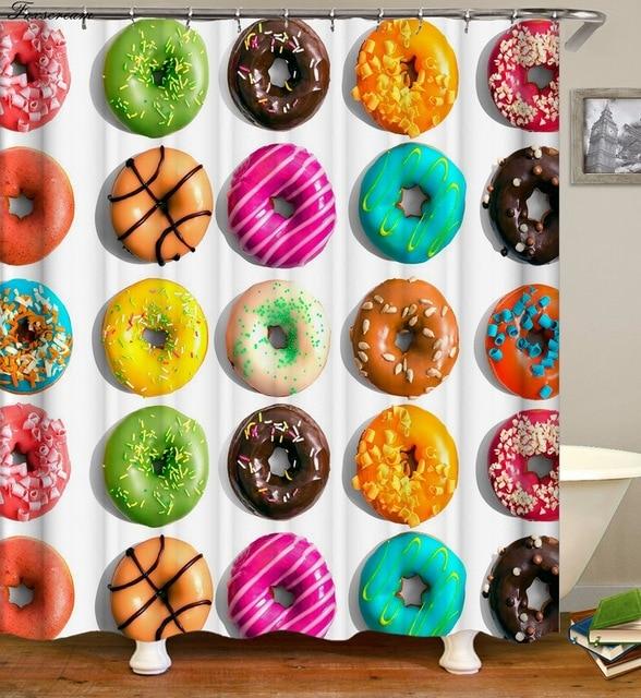 Duschvorhang mit Donuts Fotodruck Motiv