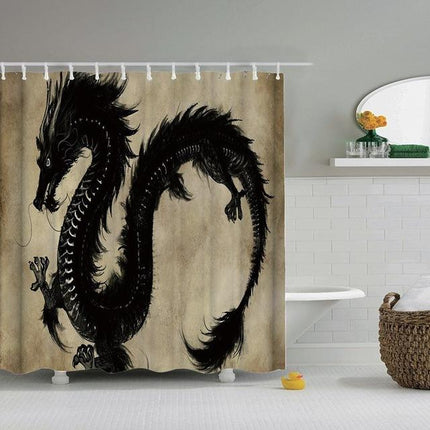 Duschvorhang Chinesischer Drache Vintage Design