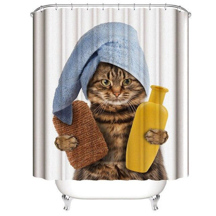 Witziger Duschvorhang mit Katzenmotiv