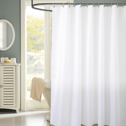 Weißer Duschvorhang aus Stoff waschbar