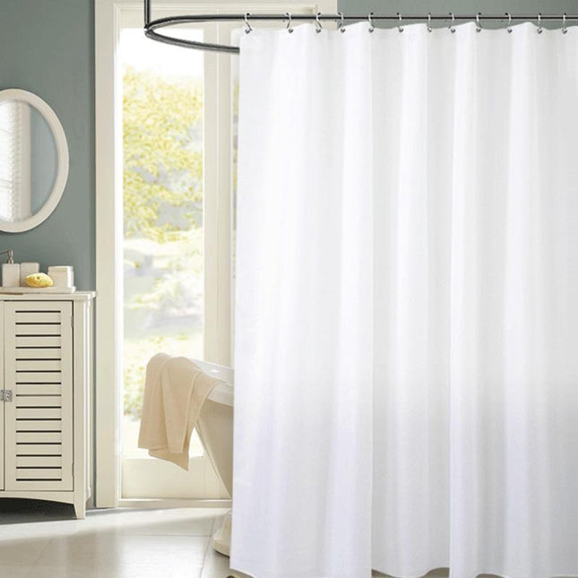 Weißer Duschvorhang aus Stoff waschbar