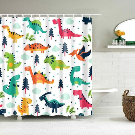 Duschvorhang bunte Dinosaurier für Kinder
