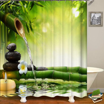 Feng Shui Duschvorhang mit Bambusmotiv