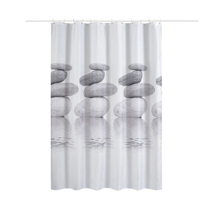 Zen Duschvorhang mit gestapelten Steinen