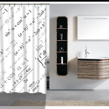 Duschvorhang mit mathematischen Formeln bedruckt