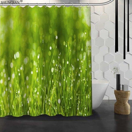 Duschvorhang mit grünem Gras Motiv