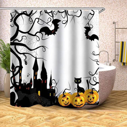 Duschvorhang mit gruseligem Halloween Motiv
