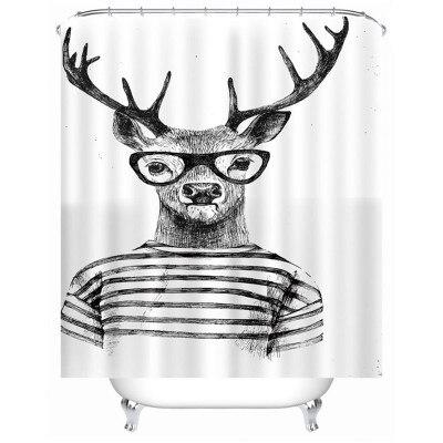 Lustiger Duschvorhang mit Hipster Hirsch