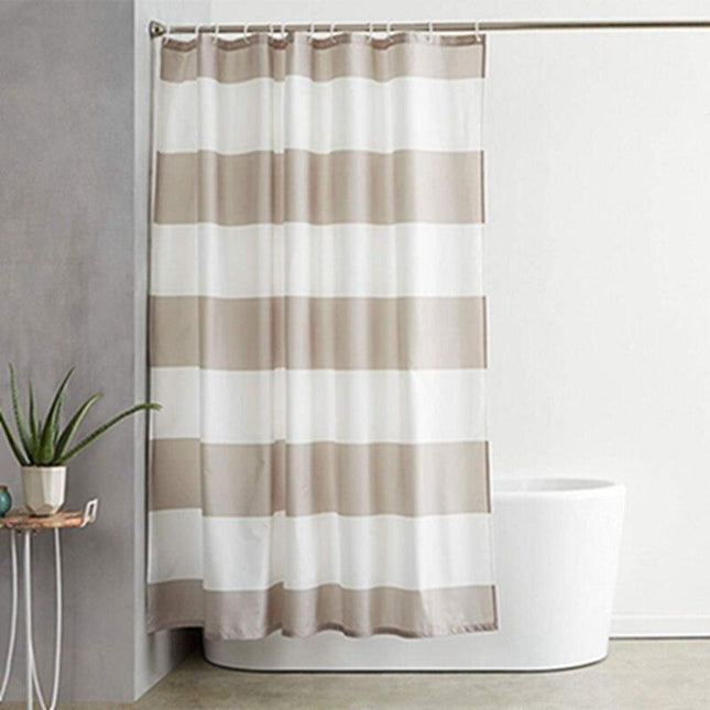 Gestreifter Duschvorhang in Braun Beige