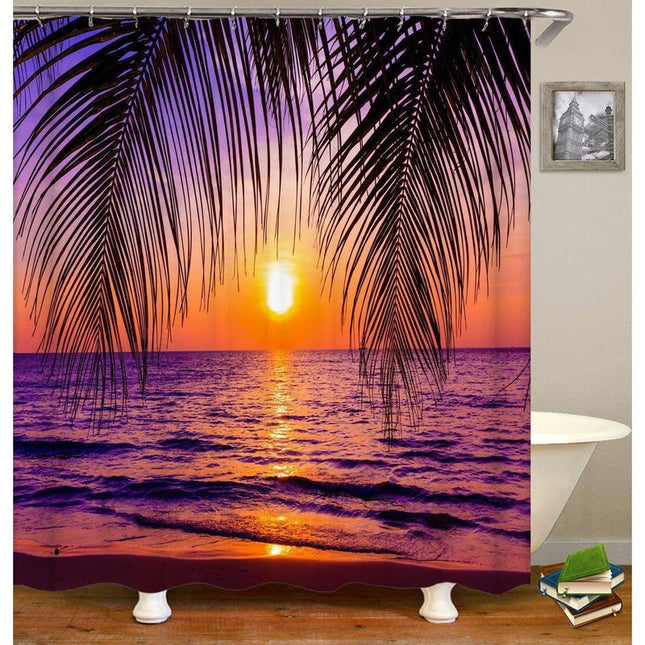 Duschvorhang Motiv Meer bei Sonnenuntergang