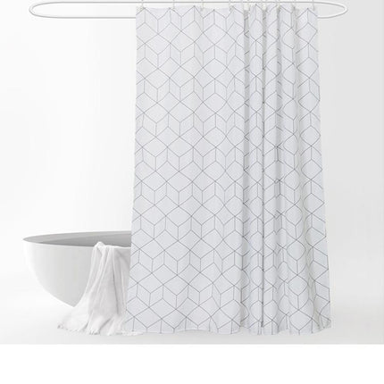 Duschvorhang mit geometrischem Linien Muster