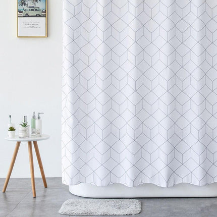 Duschvorhang mit geometrischem Linien Muster