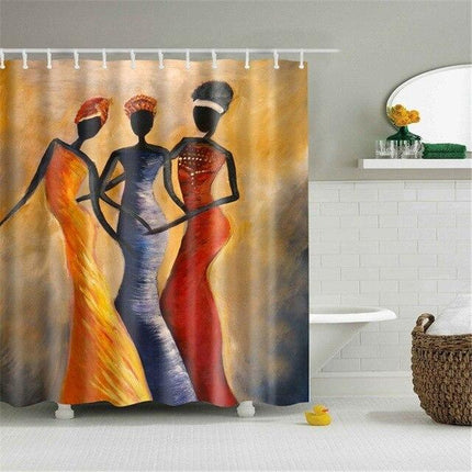 Duschvorhang afrikanische Frauen Gemälde Design
