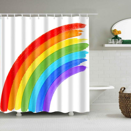 Duschvorhang gemalter Regenbogen Design