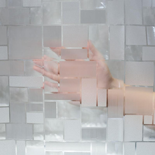 Transparenter PEVA Duschvorhang Mosaik Design