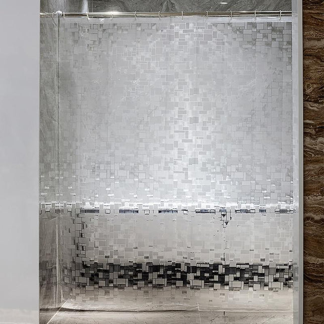 Transparenter PEVA Duschvorhang Mosaik Design