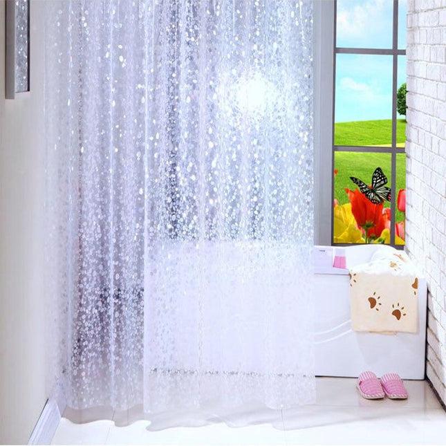 Transparenter PVC Duschvorhang mit Kieselsteinmuster