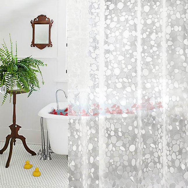 Transparenter PVC Duschvorhang mit Kieselsteinmuster