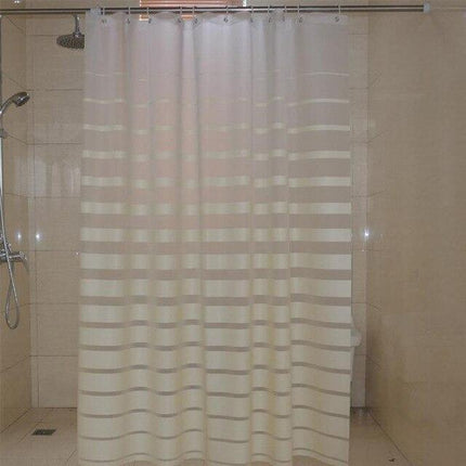 Halbtransparenter Duschvorhang mit horizontalen Streifen
