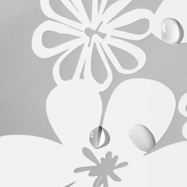 Halbtransparenter Duschvorhang mit weißem Blumenmuster